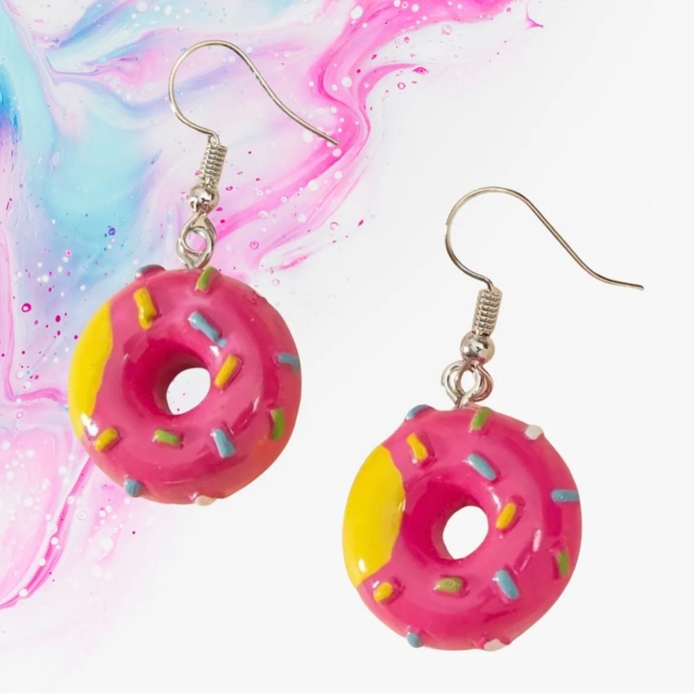 Handmade Pink Donut Earrings - Sweet and Stylish!